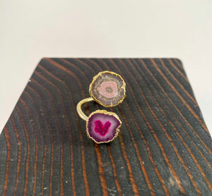 Double Quartz Ring Purple