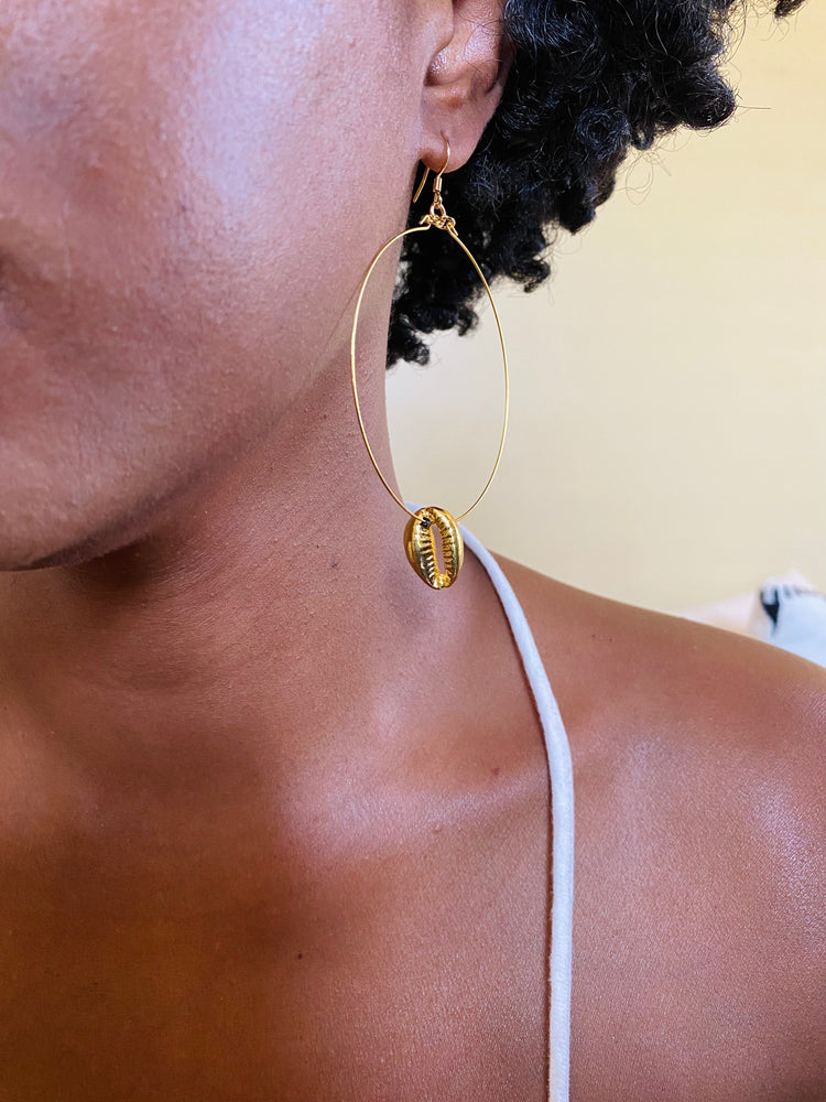 Cowrie Hoops