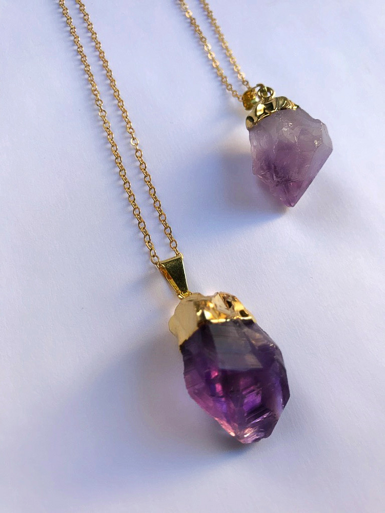 Amethyst, Tanzanite, Spinel Healing Gold Necklace | Rei of Light Jewelry |  Spiritual Gemstones